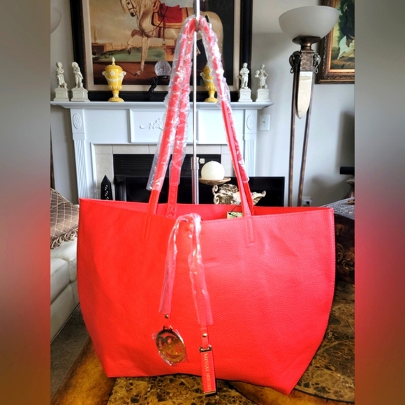 Badgley Mischka Handbags - Badgley Mischka Red Vegan Tote Bag